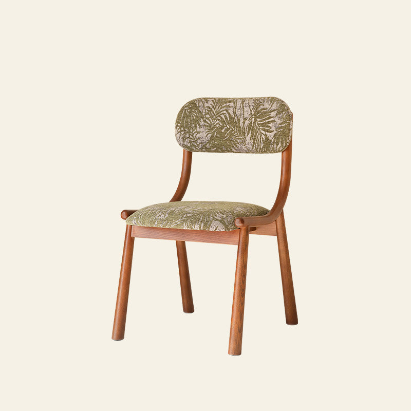 French Curve Fabric Ash Wood Dining Chair