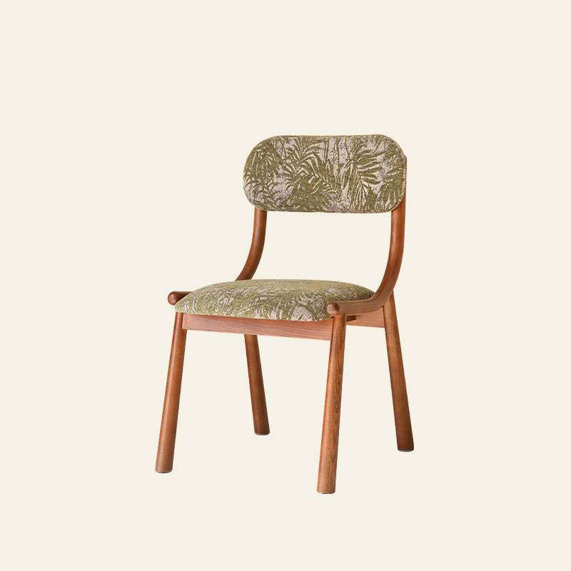 French Curve Fabric Ash Wood Dining Chair