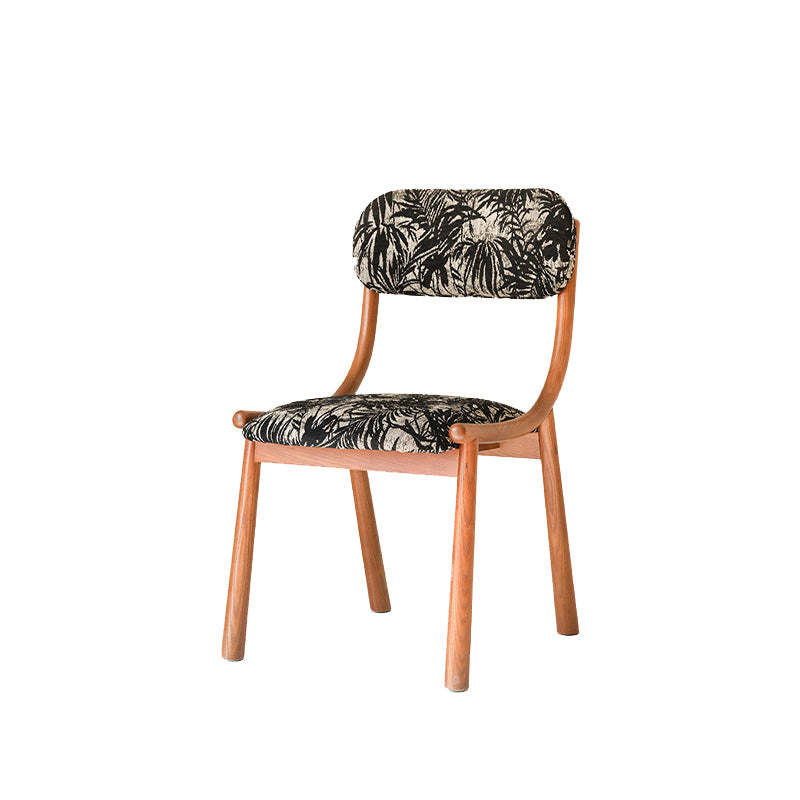 French Curve Fabric Ash Wood Dining Chair