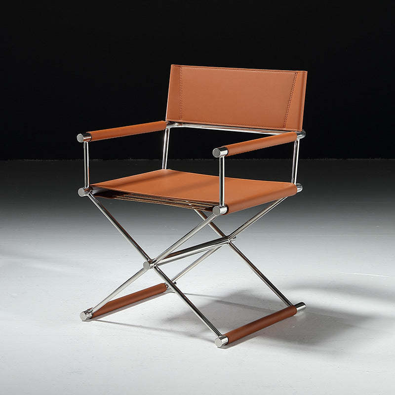 Black minimalist saddle cross dining chairs & benches — Orange