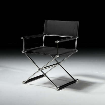 Minimalist Cross Saddle Leather Steel Dining Chair — Orange