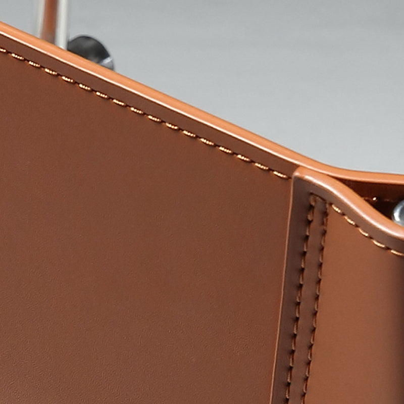 Minimalist Cross Saddle Leather Steel Dining Chair