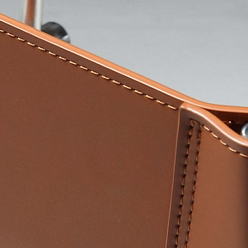 Minimalist Cross Saddle Leather Steel Dining Chair