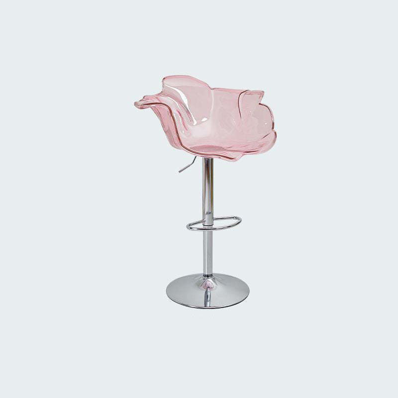 Nordic Bud Injection Iron Bar Stool — Silver Electroplating / Lake Green