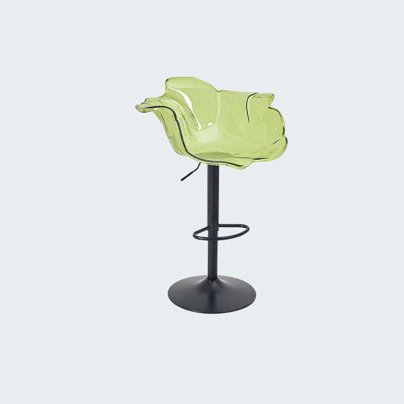 Nordic Bud Injection Iron Bar Stool — Silver Electroplating / Amber