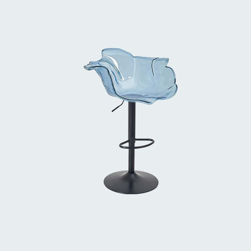 Nordic Bud Injection Iron Bar Stool — Silver Electroplating / Smoke Gray