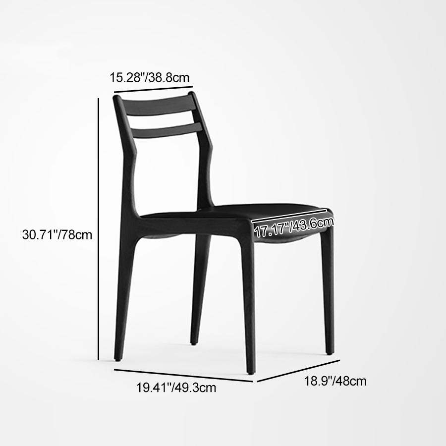 Retro Leather Ash Dining Chair — Black / Off White
