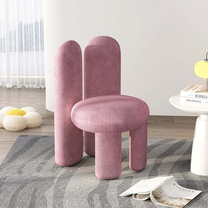 Nordic Rabbit Ears Lambswool Wood Vanity Stool