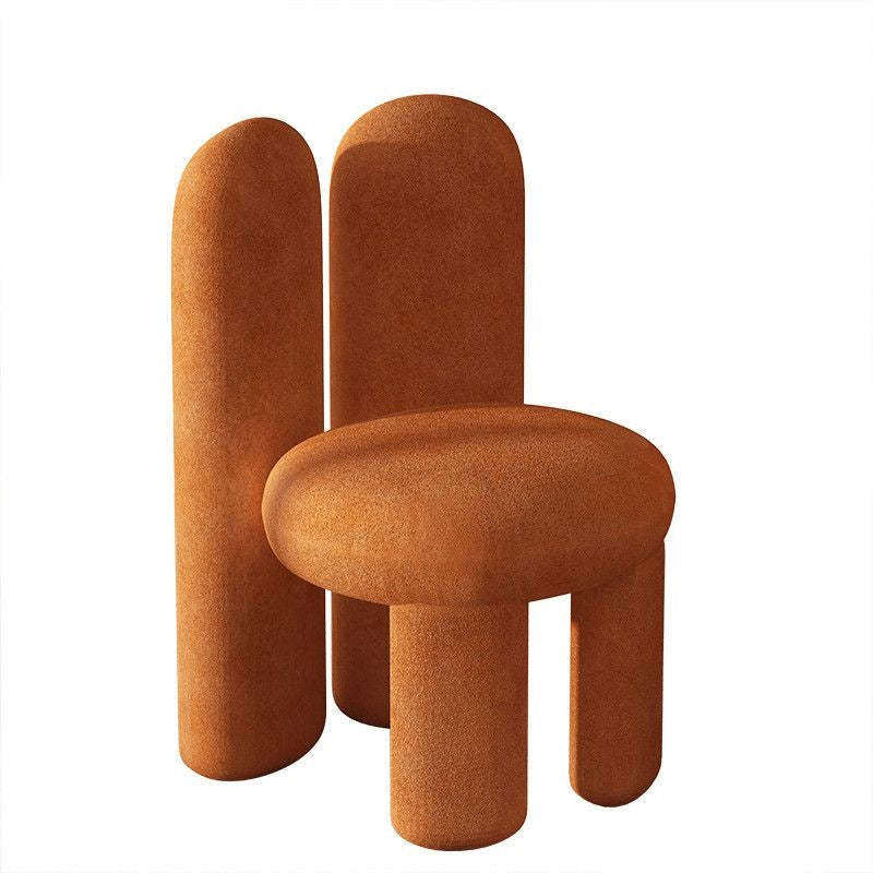 Nordic Rabbit Ears Lambswool Wood Vanity Stool