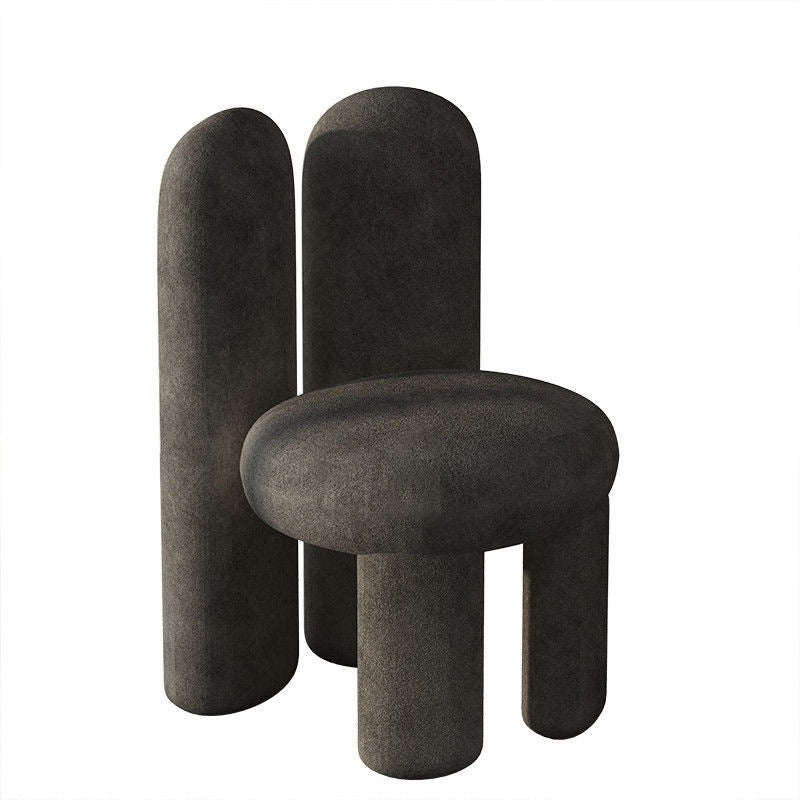 Nordic Rabbit Ears Lambswool Wood Vanity Stool