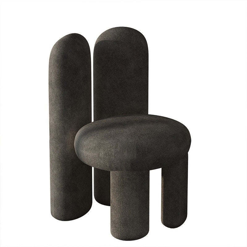 Nordic Rabbit Ears Lambswool Wood Vanity Stool