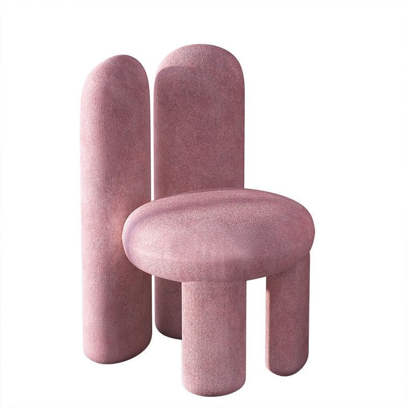 Nordic Rabbit Ears Lambswool Wood Vanity Stool