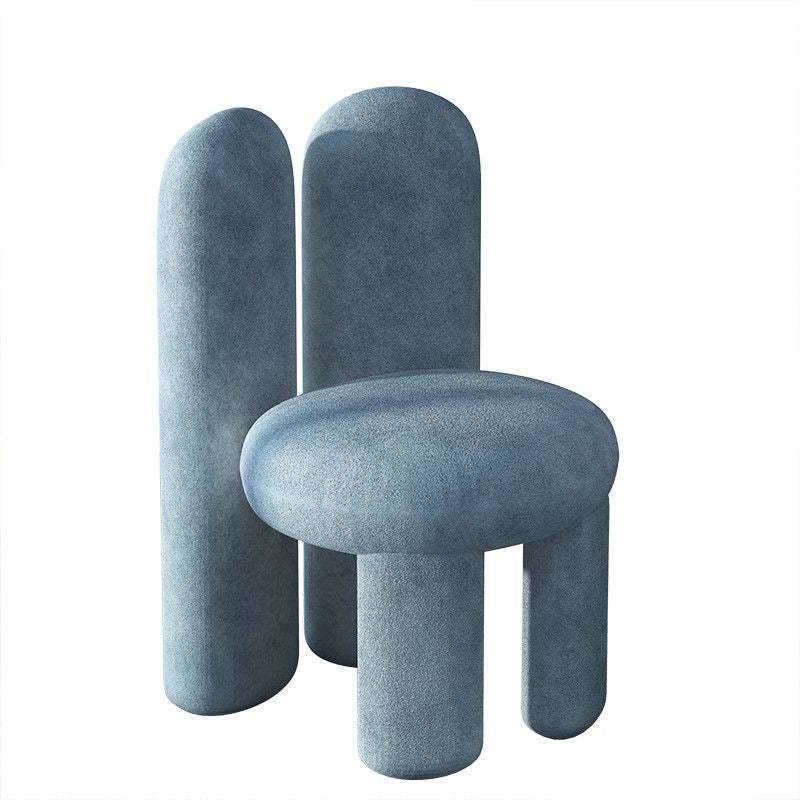 Nordic Rabbit Ears Lambswool Wood Vanity Stool