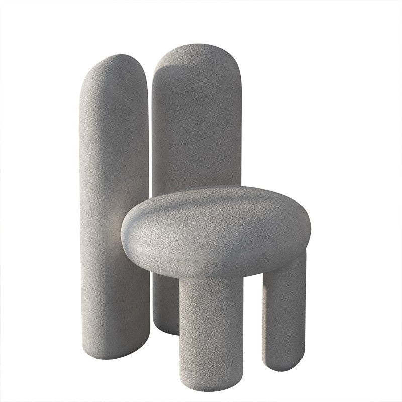 Nordic Rabbit Ears Lambswool Wood Vanity Stool