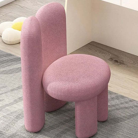 Nordic Rabbit Ears Lambswool Wood Vanity Stool