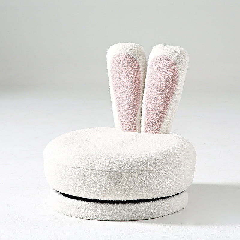 Rabbit Ears Swivel Lambswool Wood Low Stool