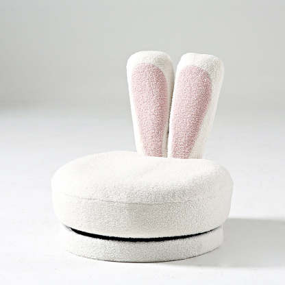 Rabbit Ears Swivel Lambswool Wood Low Stool