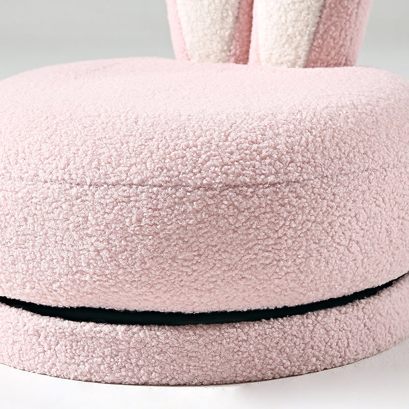 Rabbit Ears Swivel Lambswool Wood Low Stool