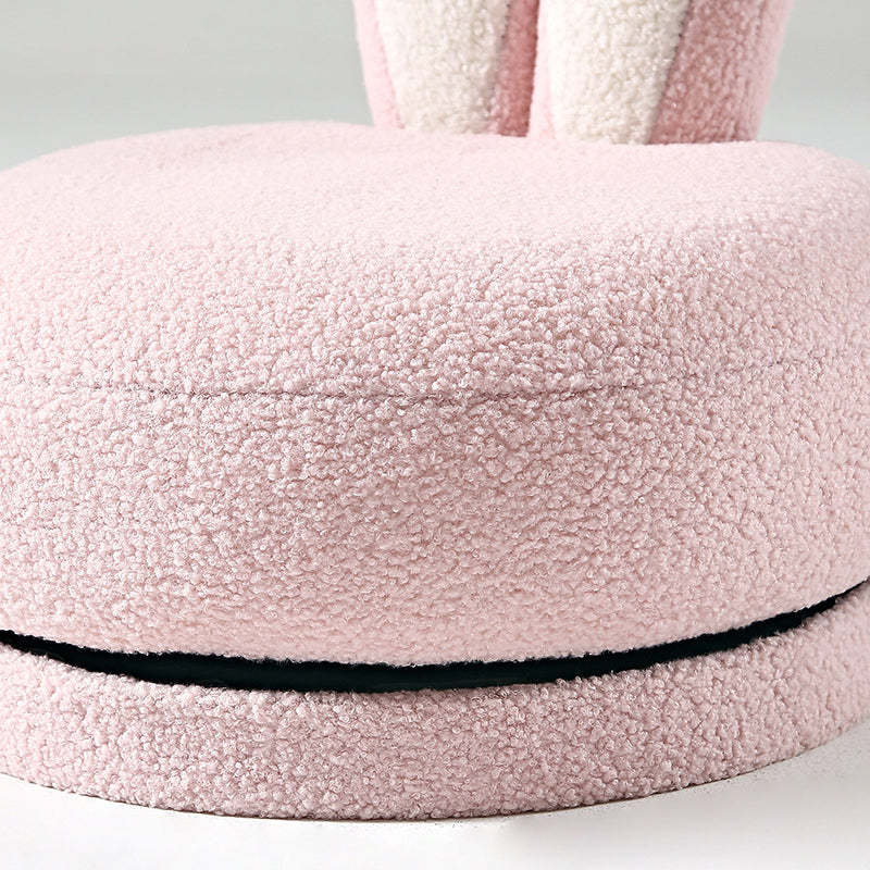 Rabbit Ears Swivel Lambswool Wood Low Stool