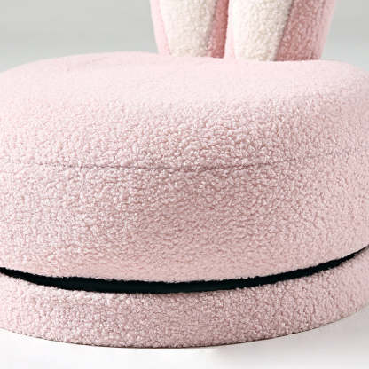 Rabbit Ears Swivel Lambswool Wood Low Stool