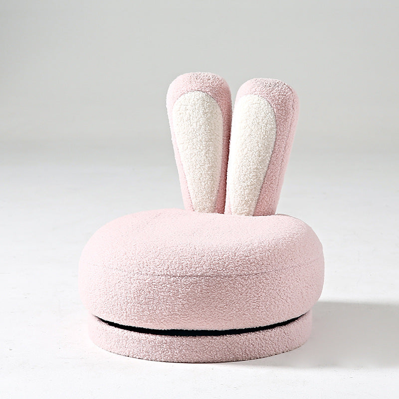Rabbit Ears Swivel Lambswool Wood Low Stool