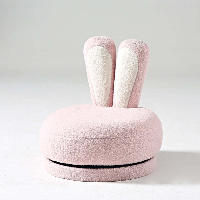 Creative rabbit lambswool wood low stools