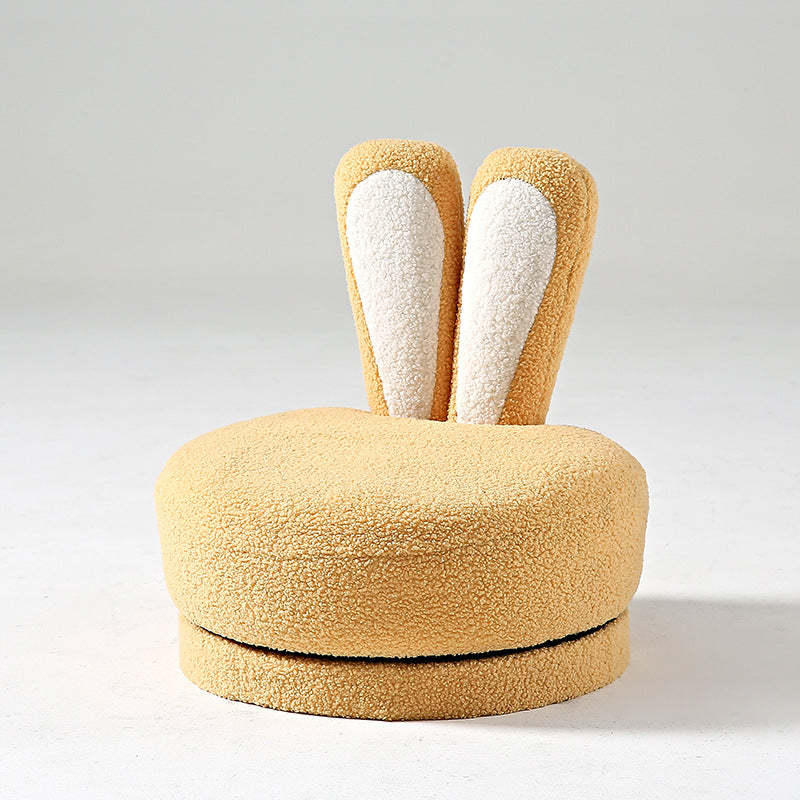Rabbit Ears Swivel Lambswool Wood Low Stool