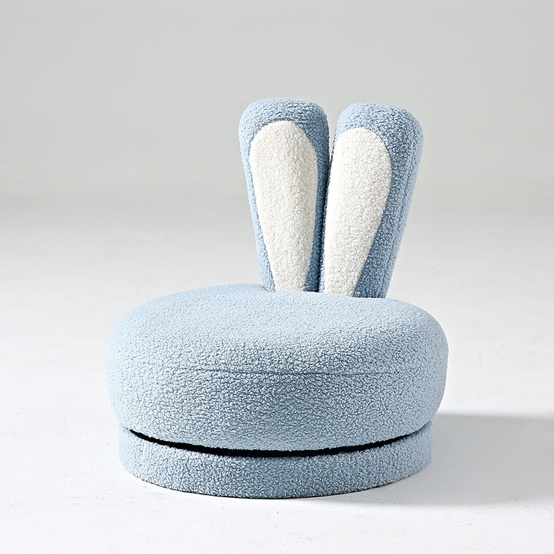 Rabbit Ears Swivel Lambswool Wood Low Stool