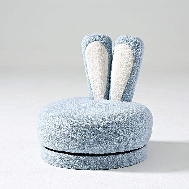 Rabbit Ears Swivel Lambswool Wood Low Stool