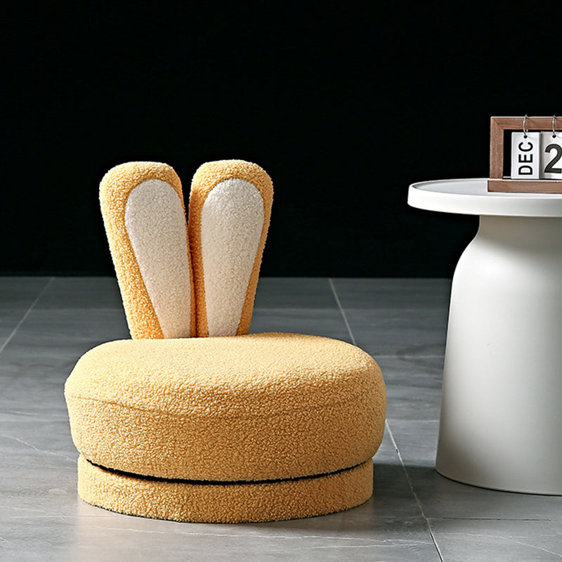 Rabbit Ears Swivel Lambswool Wood Low Stool