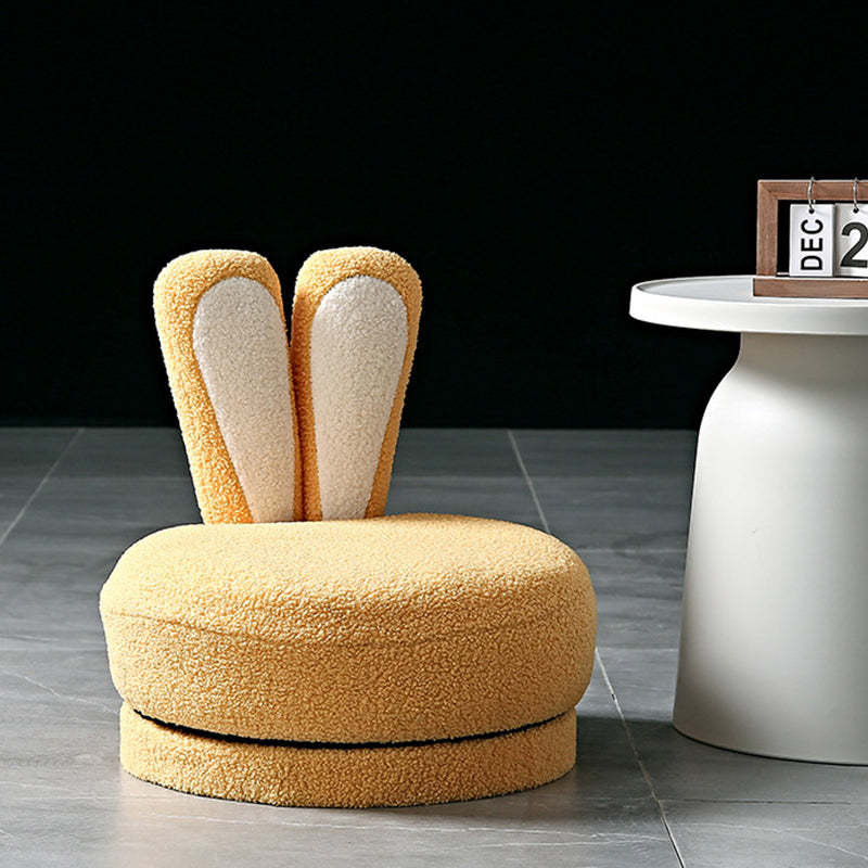 Rabbit Ears Swivel Lambswool Wood Low Stool