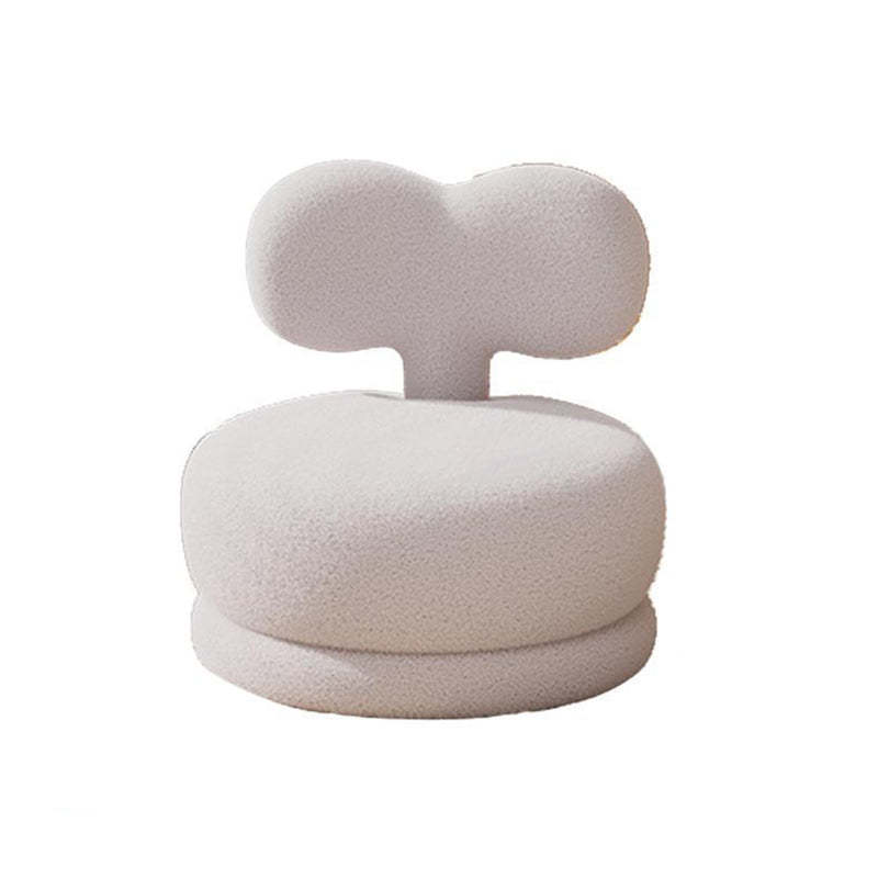 Contemporary Swivel Lambswool Low Stool