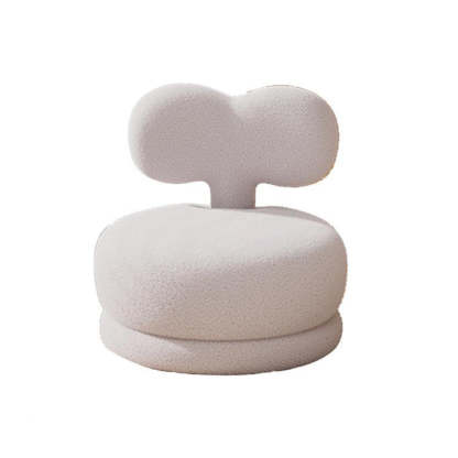 Contemporary Swivel Lambswool Low Stool