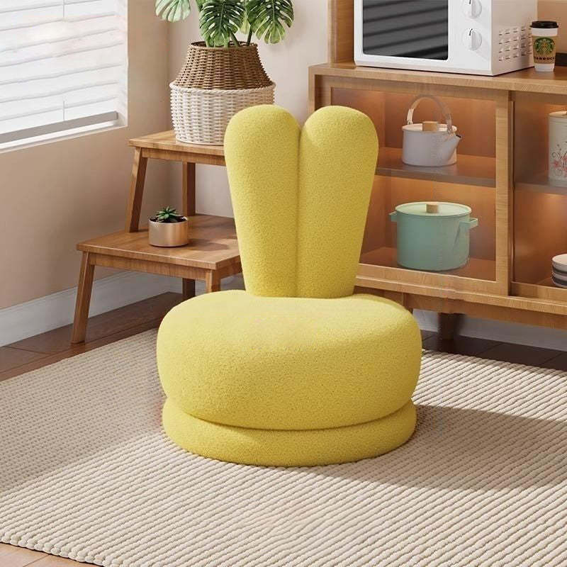 Contemporary Swivel Lambswool Low Stool