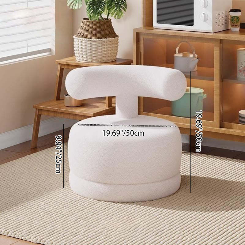 Contemporary Swivel Lambswool Low Stool — Bow / Yellow