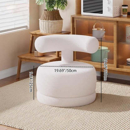 Contemporary Swivel Lambswool Low Stool — Bow / Yellow