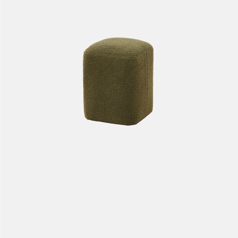 Nordic Lambswool Wood Splicing Footstool
