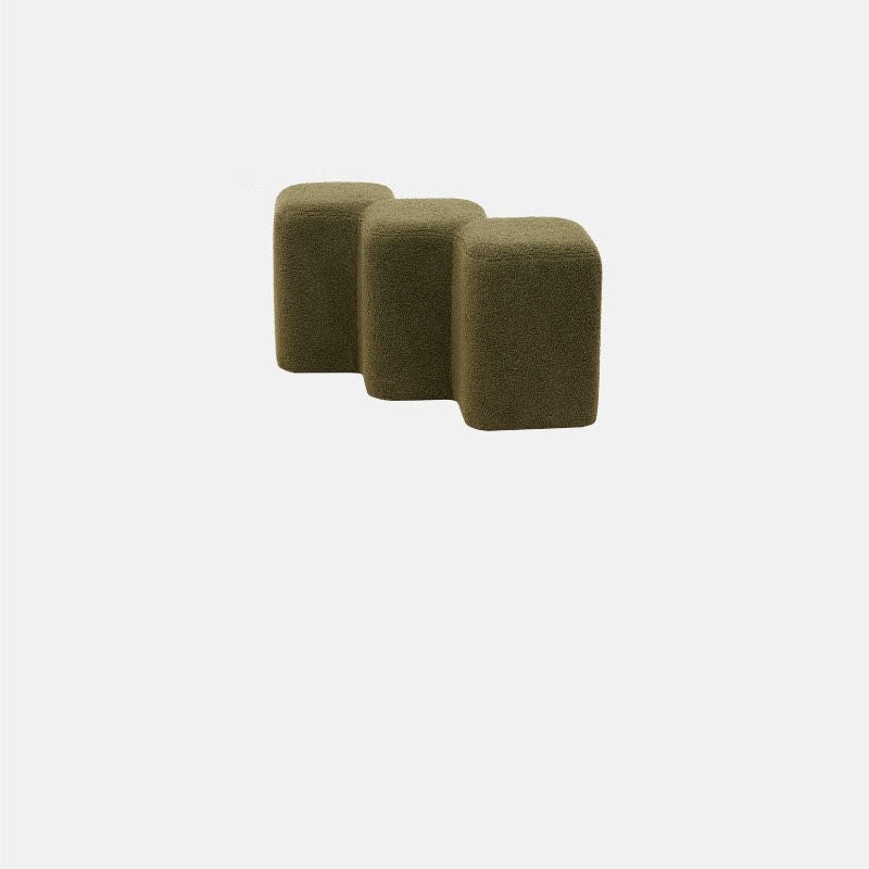 Nordic Lambswool Wood Splicing Footstool