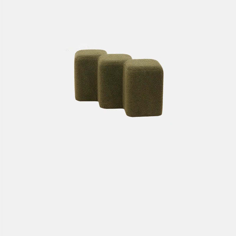 Nordic Lambswool Wood Splicing Footstool