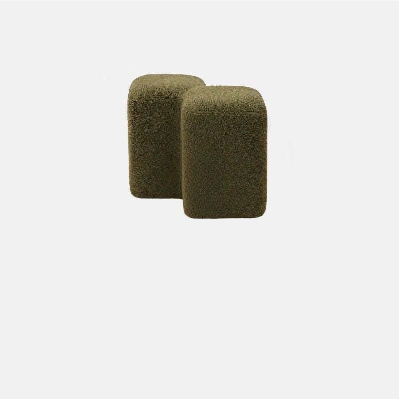 Nordic Lambswool Wood Splicing Footstool