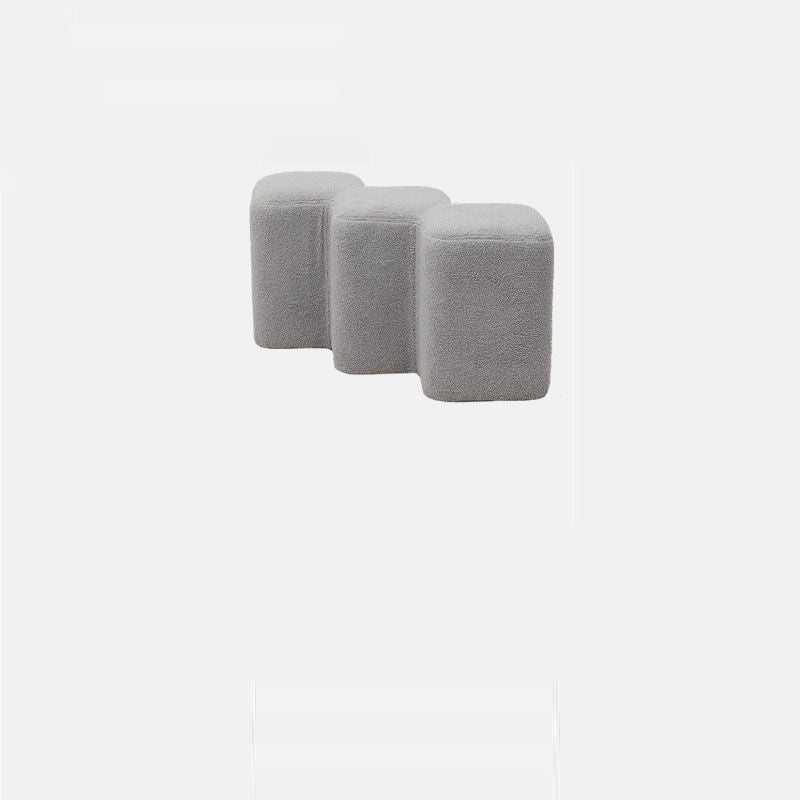 Nordic Lambswool Wood Splicing Footstool