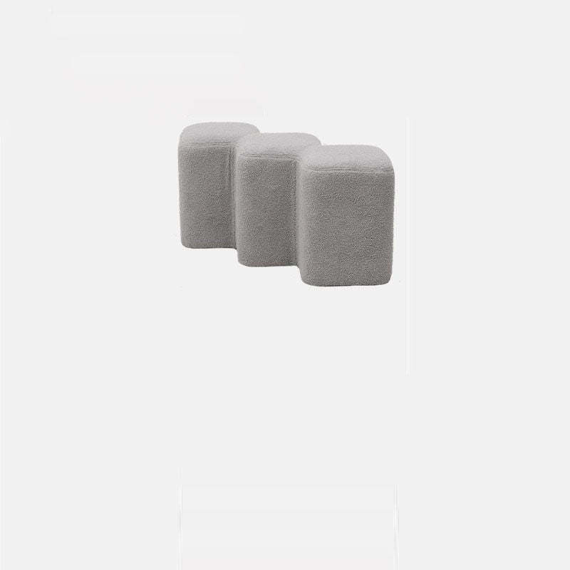 Nordic Lambswool Wood Splicing Footstool