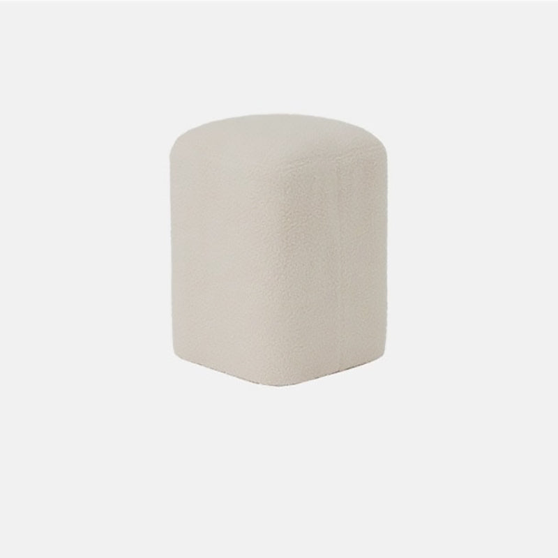 Nordic Lambswool Wood Splicing Footstool