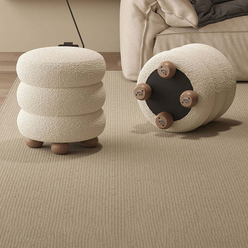 Nordic Candied-Haws Lambswool Solid Wood Backless Footstool