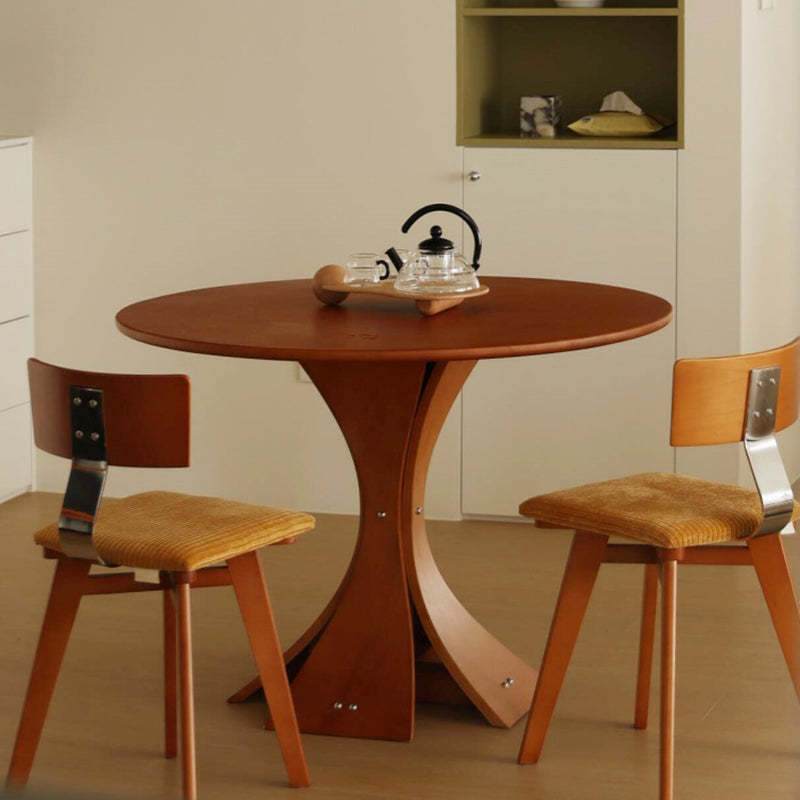 Retro Corduroy Rubberwood Dining Chair