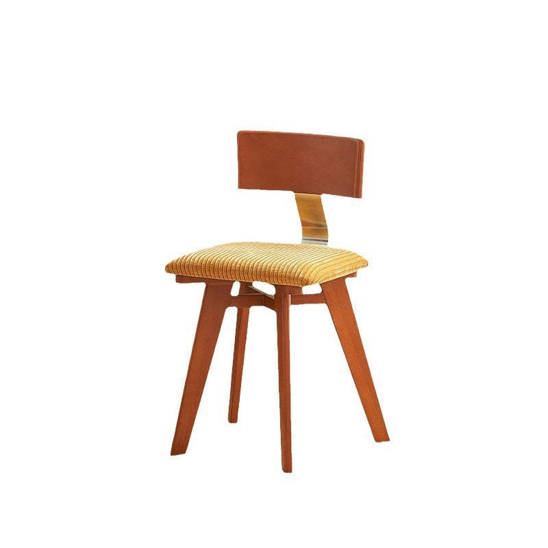 Retro Corduroy Rubberwood Dining Chair