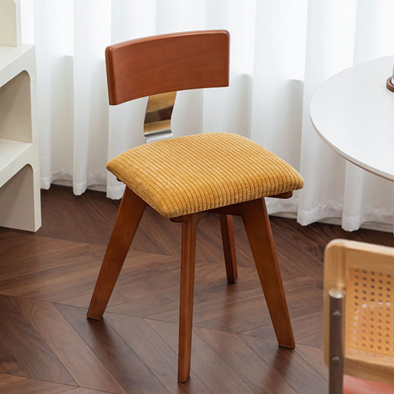 Retro Corduroy Rubberwood Dining Chair