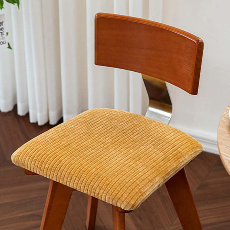 Retro Corduroy Rubberwood Dining Chair