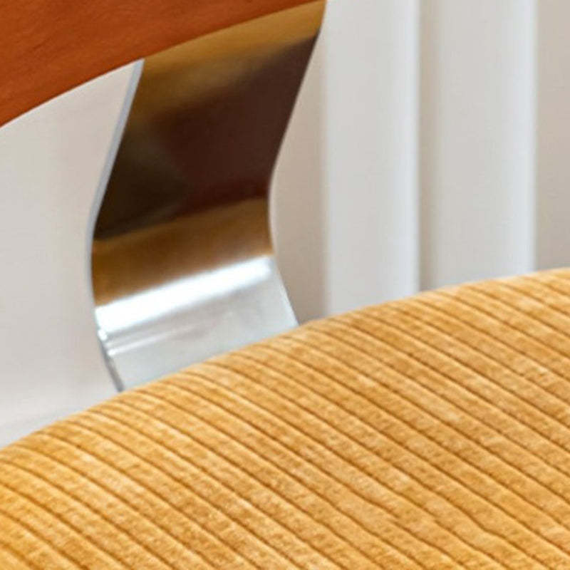 Retro Corduroy Rubberwood Dining Chair