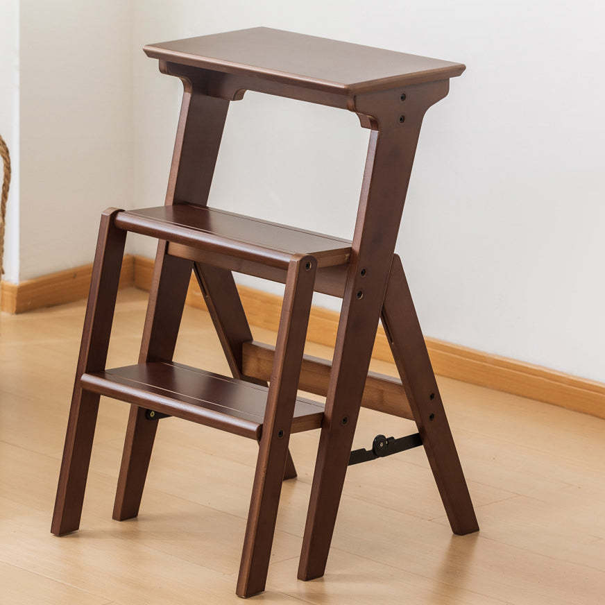 Lighom minimalist ladder foldable walnut accent chairs in bamboo wood